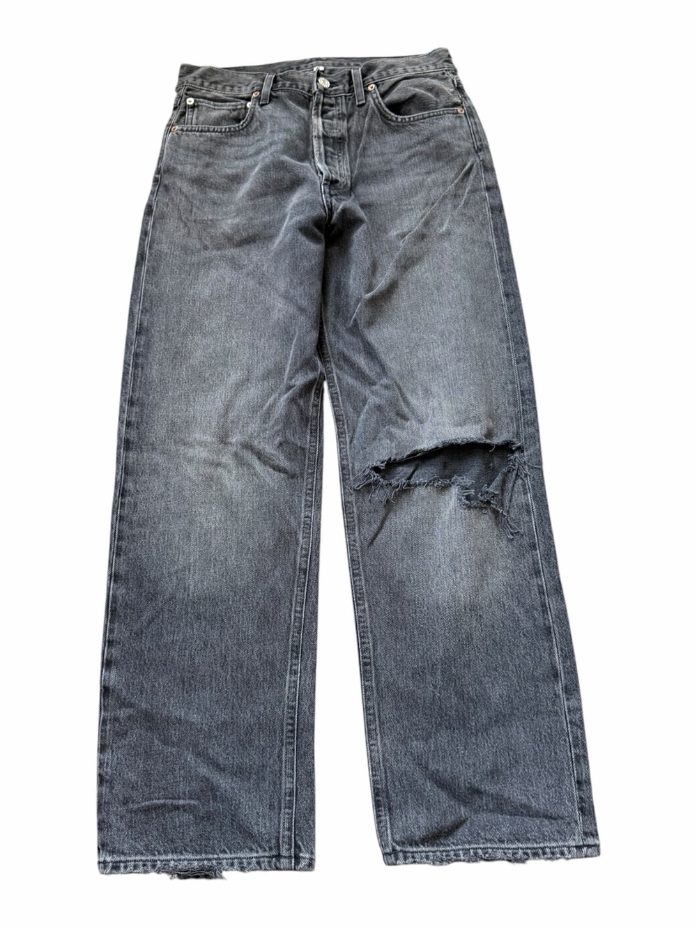 AGOLDE 90s Jeans Black Wash SAMPLE PIECE Women’s Size 27 Distressed Retro Jean